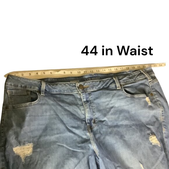 Lane Bryant Plus Size Boyfriend Distressed Denim‎ Jeans Women 24R Blue Casual - Picture 11 of 16